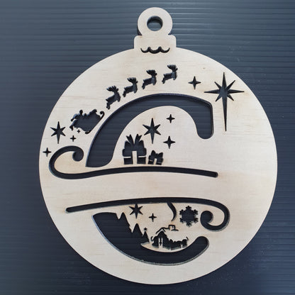 Timber Christmas Bauble Ornament