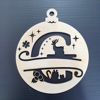 Timber Christmas Bauble Ornament