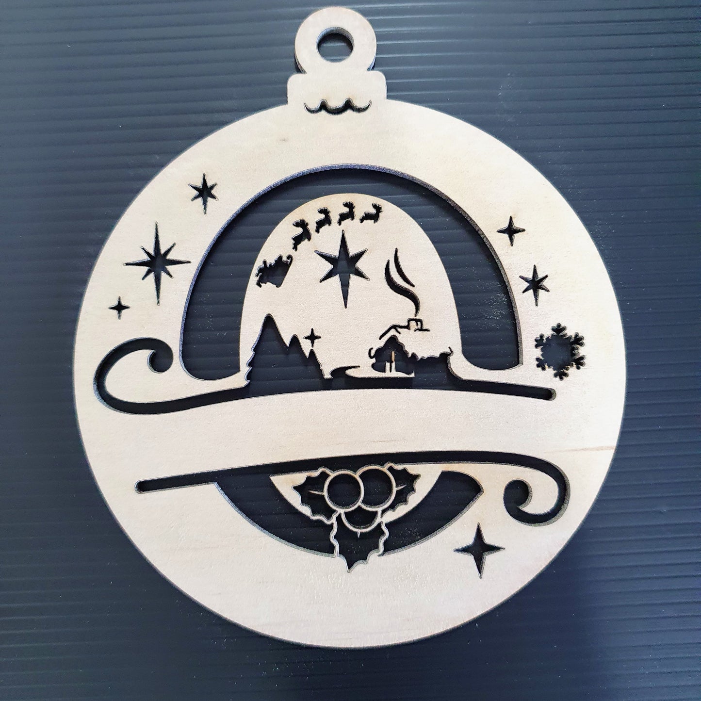 Timber Christmas Bauble Ornament
