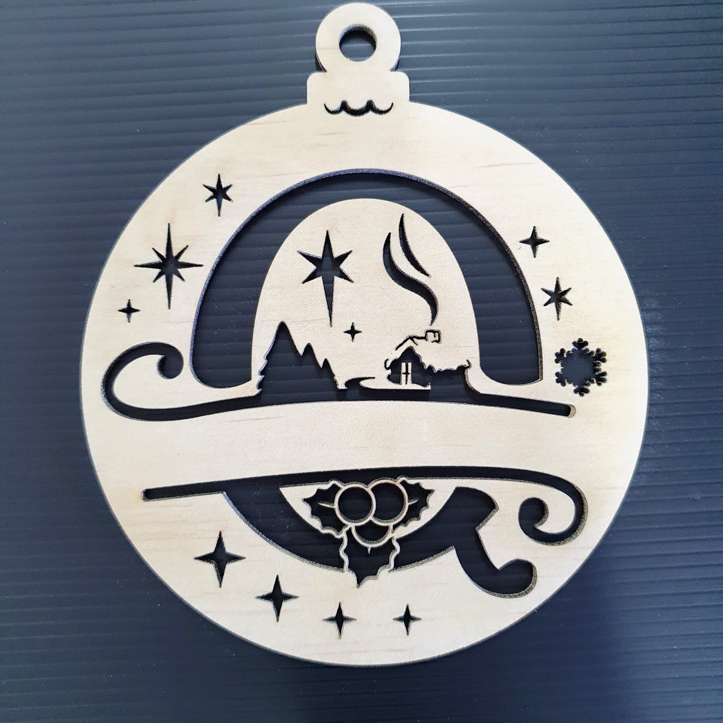 Timber Christmas Bauble Ornament