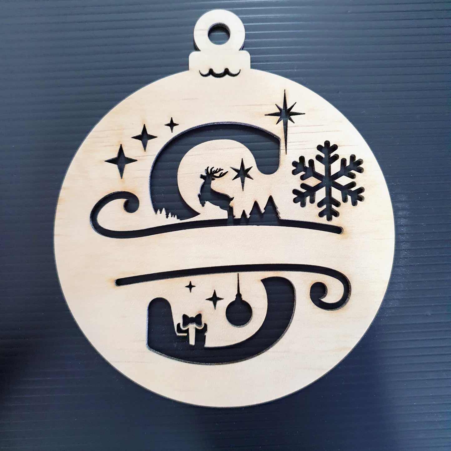 Timber Christmas Bauble Ornament