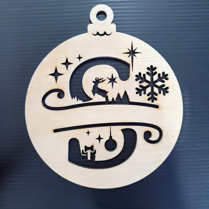 Timber Christmas Bauble Ornament