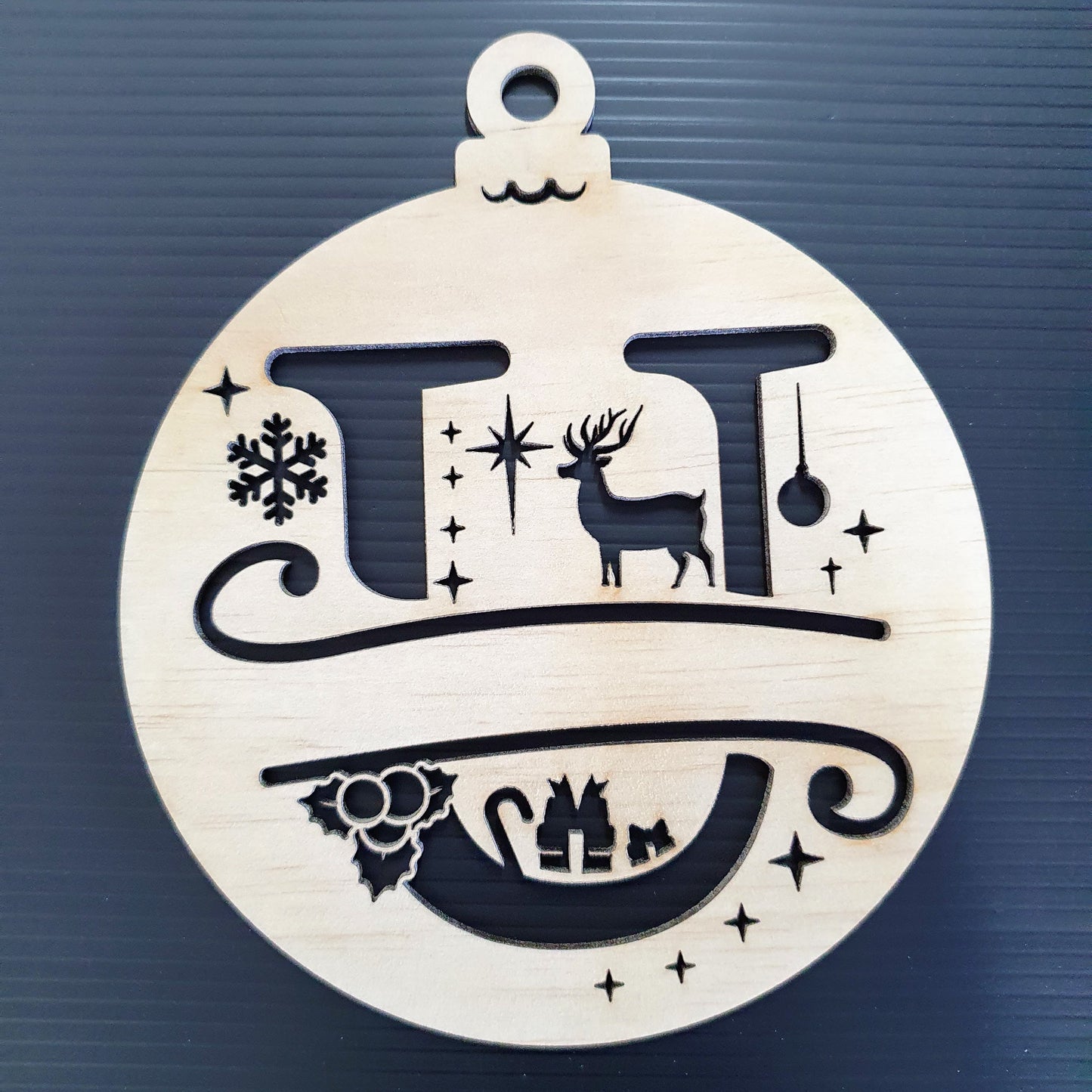 Timber Christmas Bauble Ornament