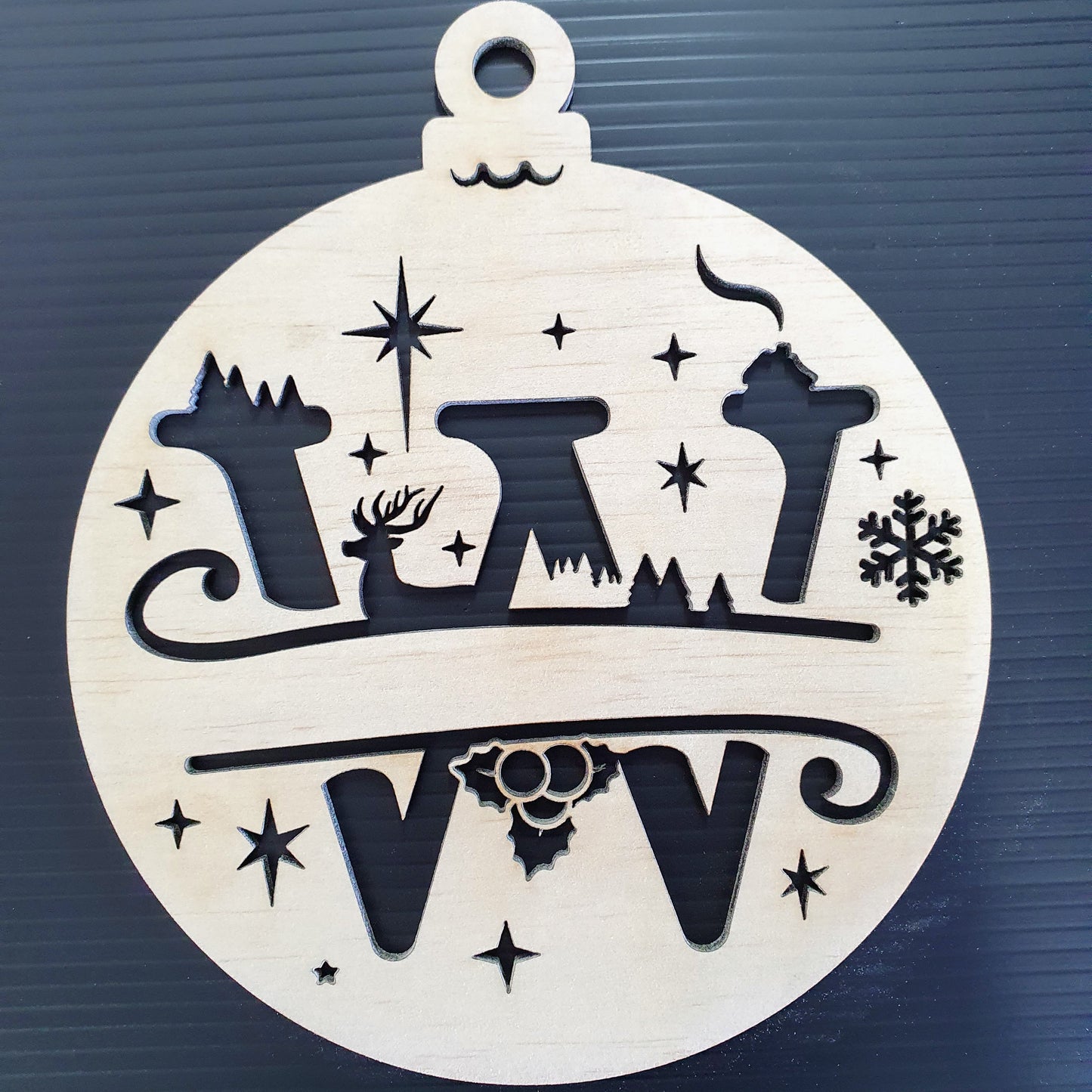 Timber Christmas Bauble Ornament