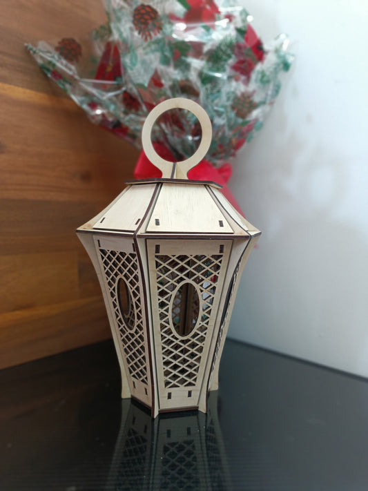 Wooden Tee Light Lantern