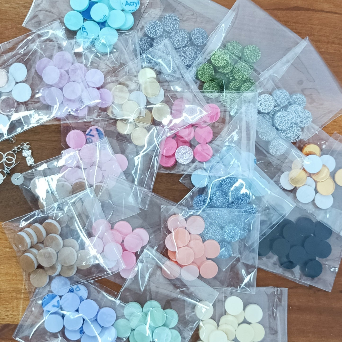 14 MM Acrylic Earring Topper Blanks with 2 mm hole cut to order - sold as pairs