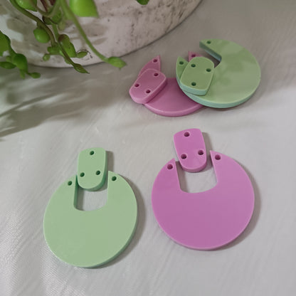 ED017 2pc 39mm Dangle Blank with 21mm Topper Blank - sold as pairs - cut to order