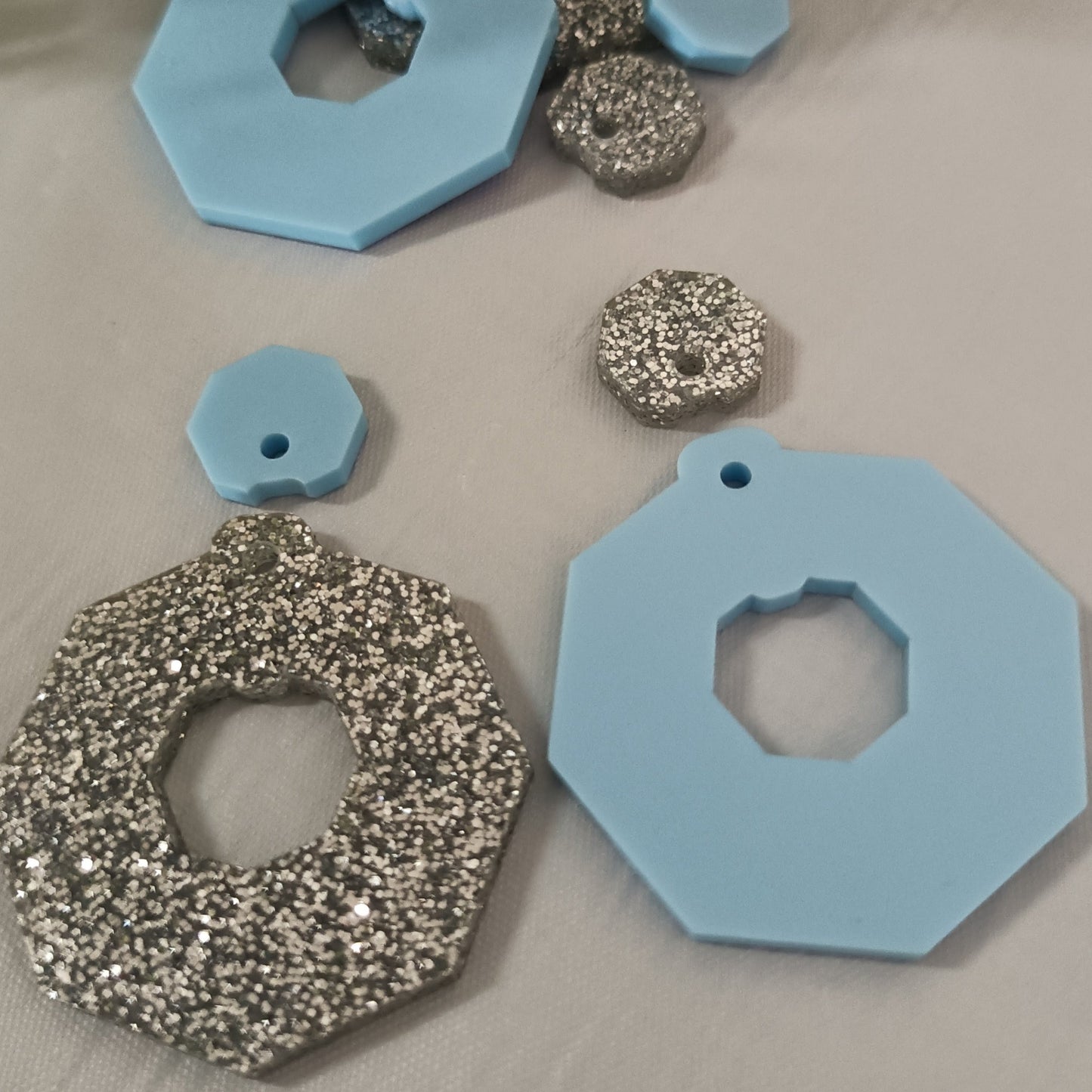 ED015 2pc 39mm Dangle Blank with 21mm Topper Blank - sold as pairs - cut to order