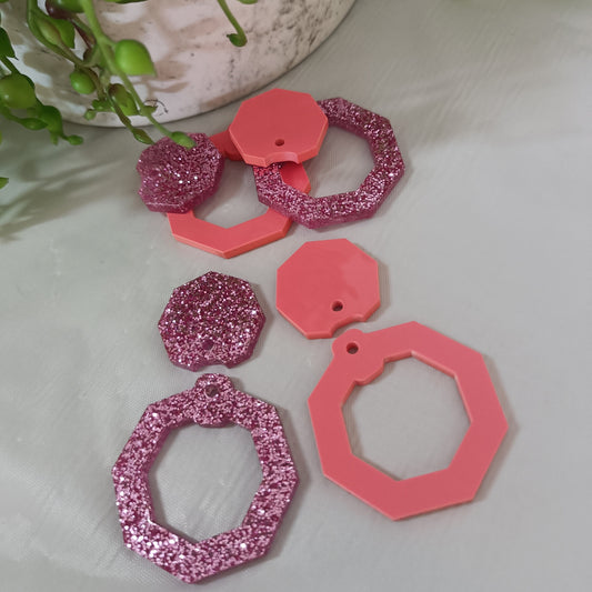 ED016 2pc 39mm Dangle Blank with 21mm Topper Blank - sold as pairs - cut to order