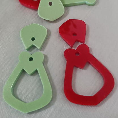 ED007 2pc 30mm Dangle Blank with 16mm Topper Blank - sold as pairs - cut to order