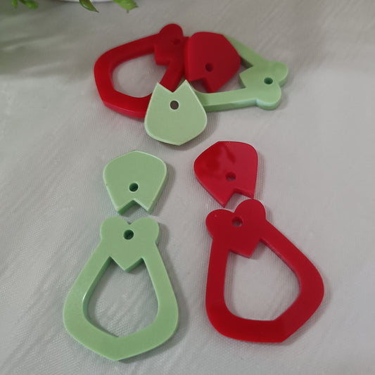 ED007 2pc 30mm Dangle Blank with 16mm Topper Blank - sold as pairs - cut to order
