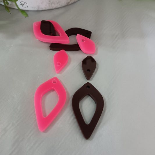 ED005 2pc 34mm Dangle Earring Blank with 10mm Topper Blank - sold as pairs - cut to order