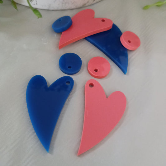 ED003 2pc 28.5mm Dangle Earring Blank with 14mm Topper Blank - sold as pairs - cut to order