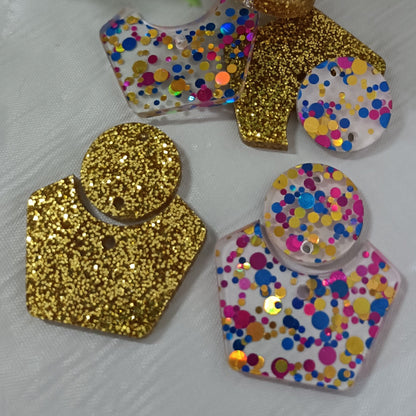 ED010 2pc 18mm Dangle Earring Blank with 12mm Topper Blank - sold as pairs - cut to order