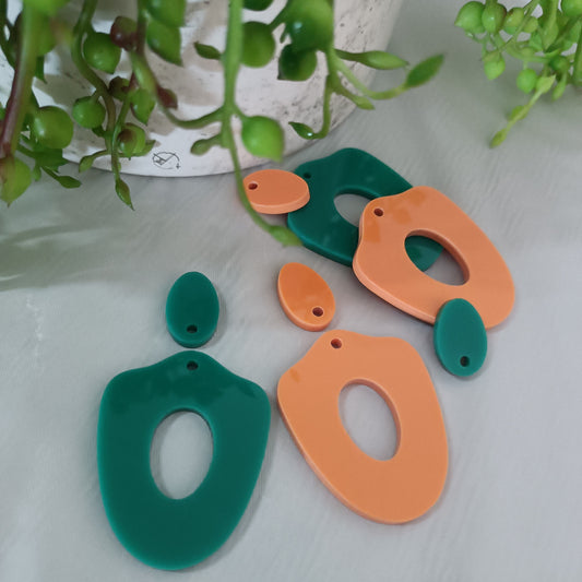ED014 2pc 39mm Dangle Blank with 16mm Topper Blank - sold as pairs - cut to order